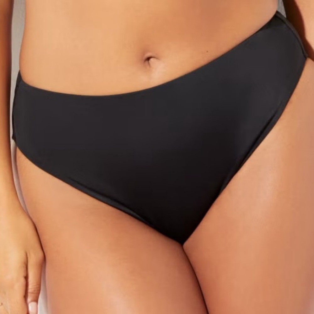 New Mid Coverage Bikini Swim Bottom Brief Plus Size 20 Swimsuits For All Black